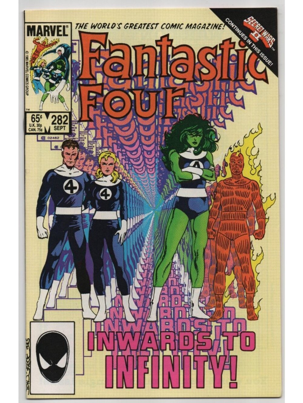 Fantastic Four 282 Marvel Comics 1985 VF+ 8.5 Secret Wars II John Byrne